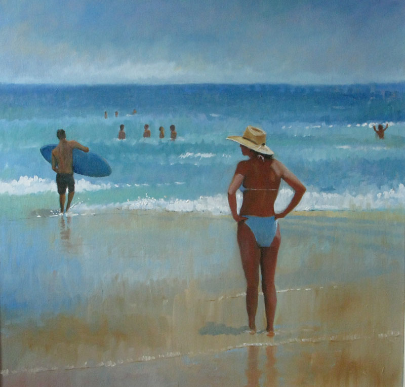Surfing Florida oil on canvas