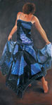 Zoe in the Pucci Dress oil on canvas